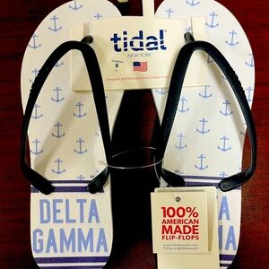100% AMERICAN MADE -TIDAL New York | Blue WHITE DELTA GAMA Flip Flops